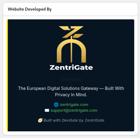 DevGate Dashboard Widget